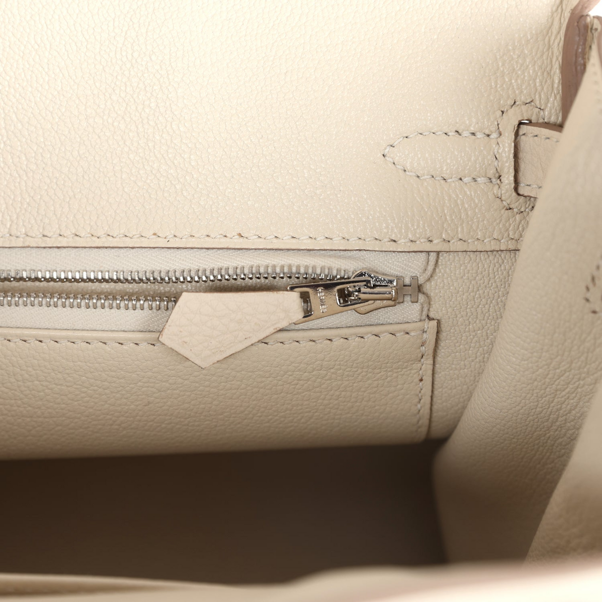 Birkins 25 Craie Togo Palladium Hardware