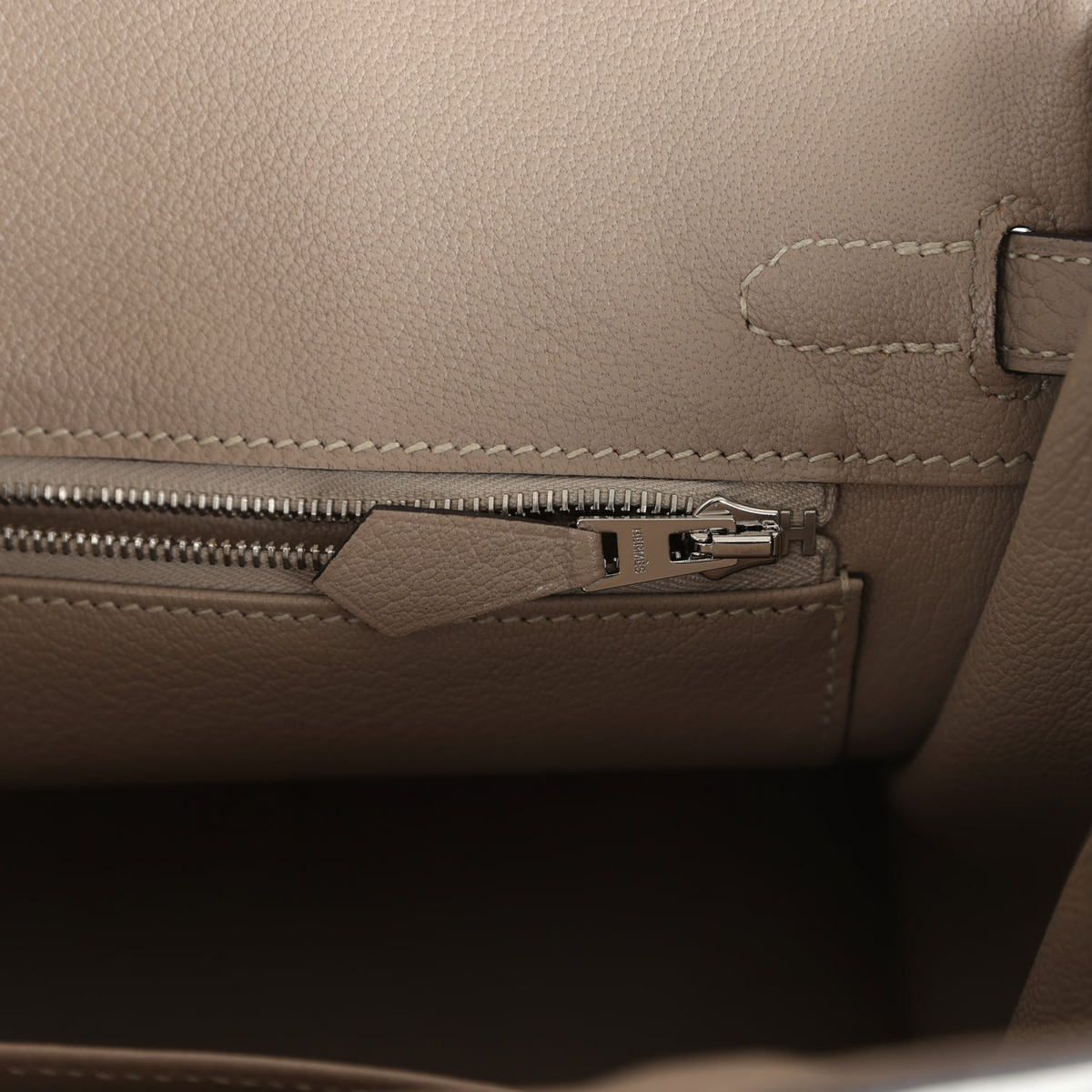 Hermès Special Order (HSS) Birkin 25 White and Etoupe Clemence Brushed Palladium Hardware