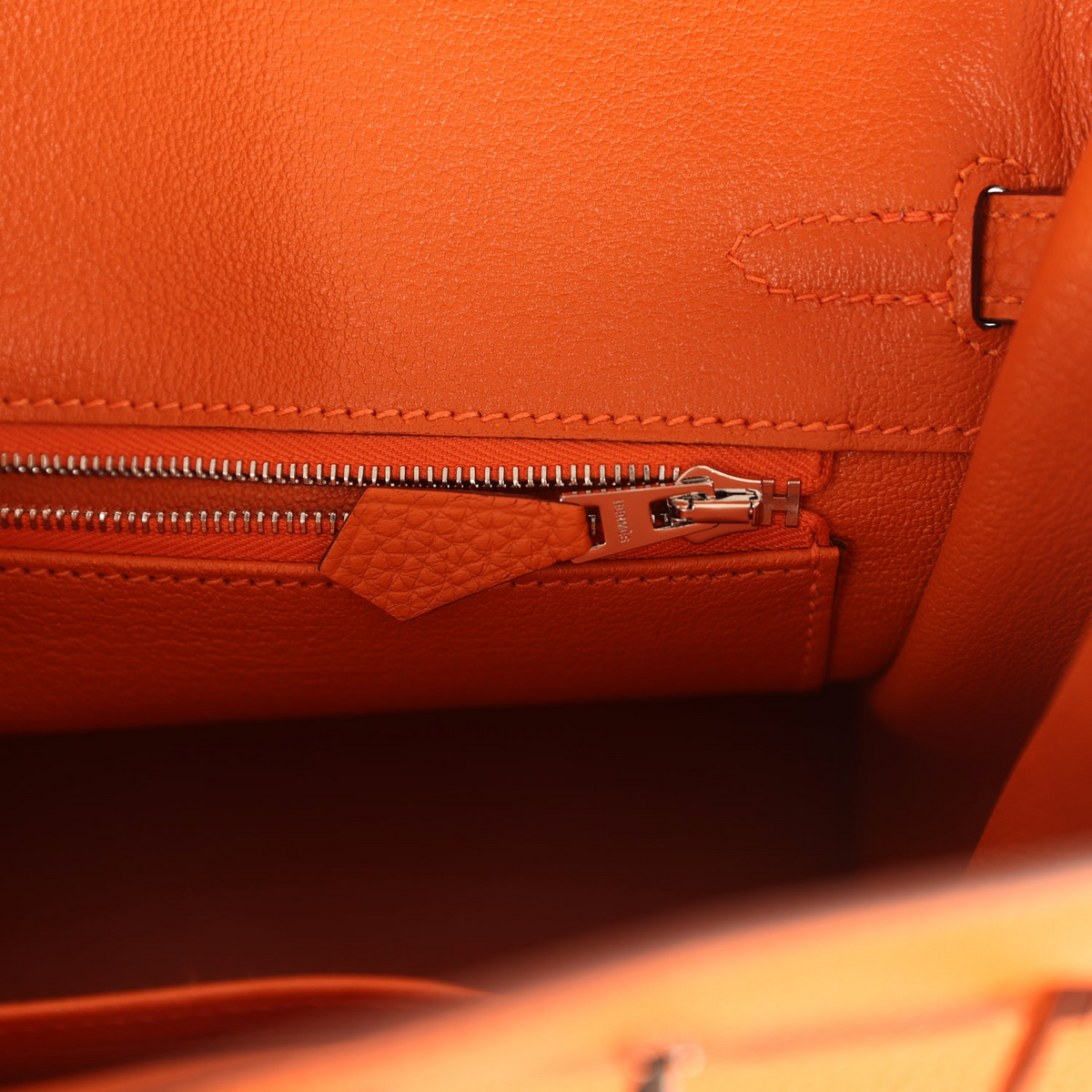 Birkin 25 Orange Togo Palladium Hardware