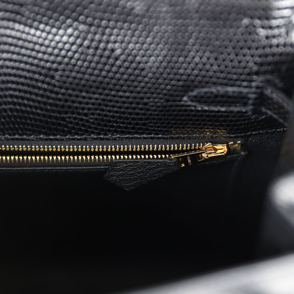Kelly Sellier 25 Black Varanus Niloticus Lizard Gold Hardware