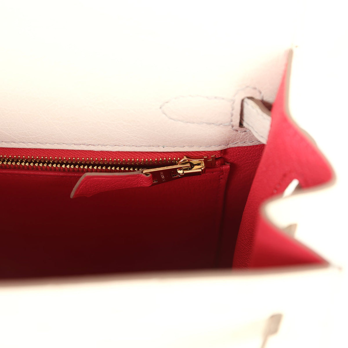 Special Order (HSS) Kelly Sellier 25 Beton Ostrich Verso Brushed Gold Hardware