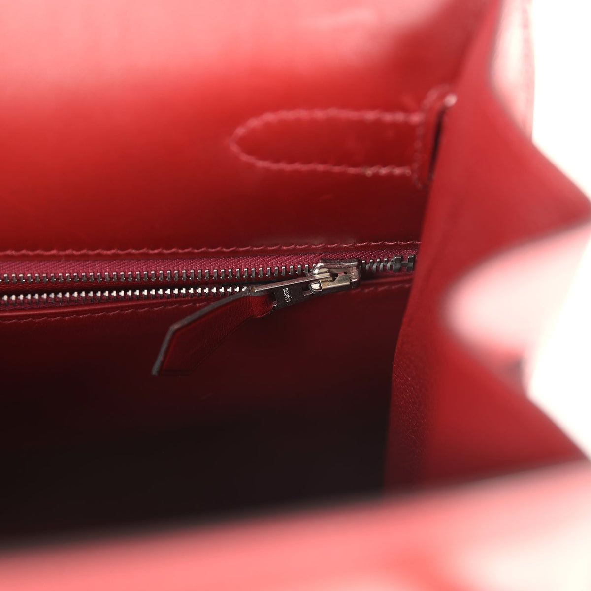 Vintage Kelly Sellier 35 Rouge H Box Palladium Hardware