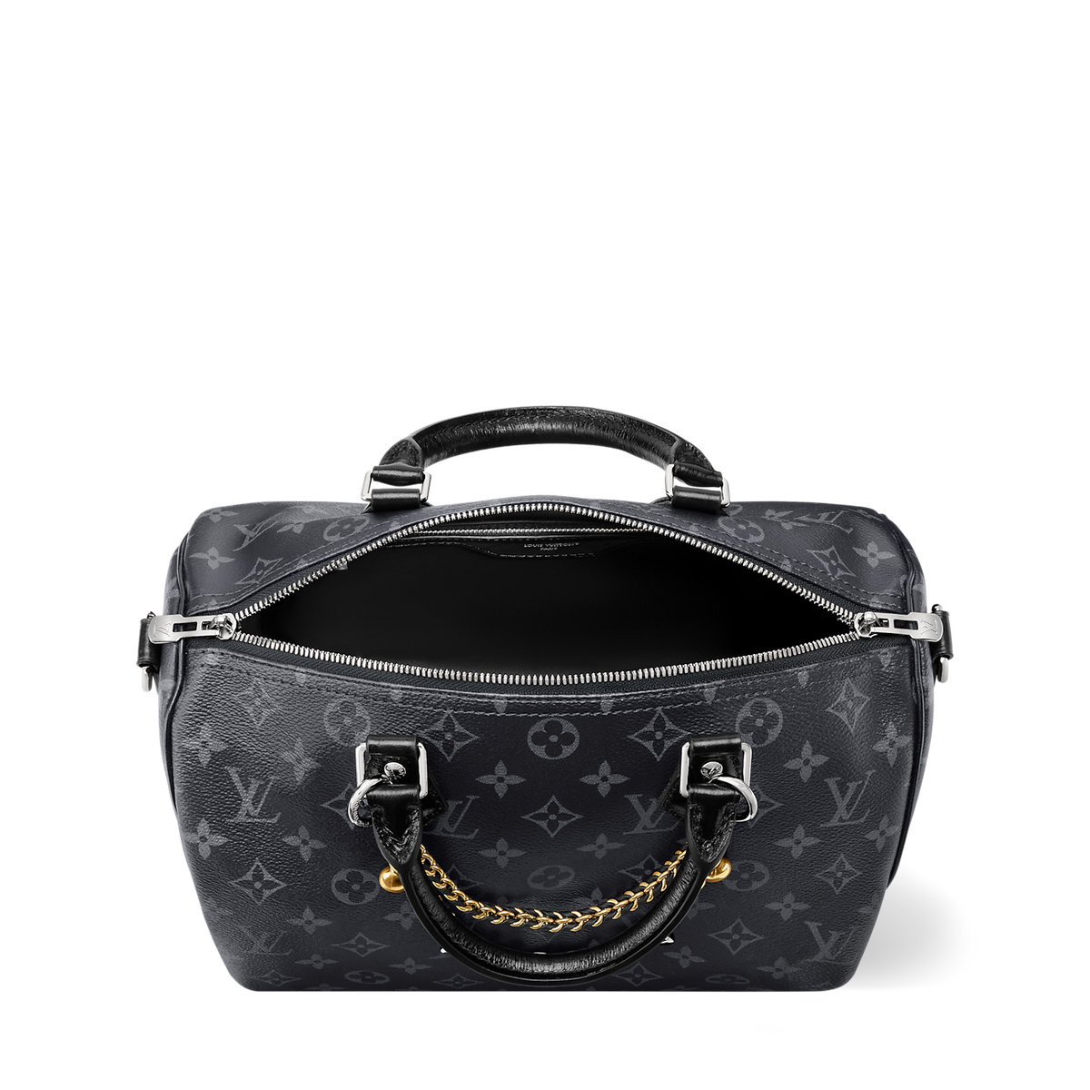 حقيبة توت Speedy Soft 30 من قماش Monogram Eclipse باللون الأسود