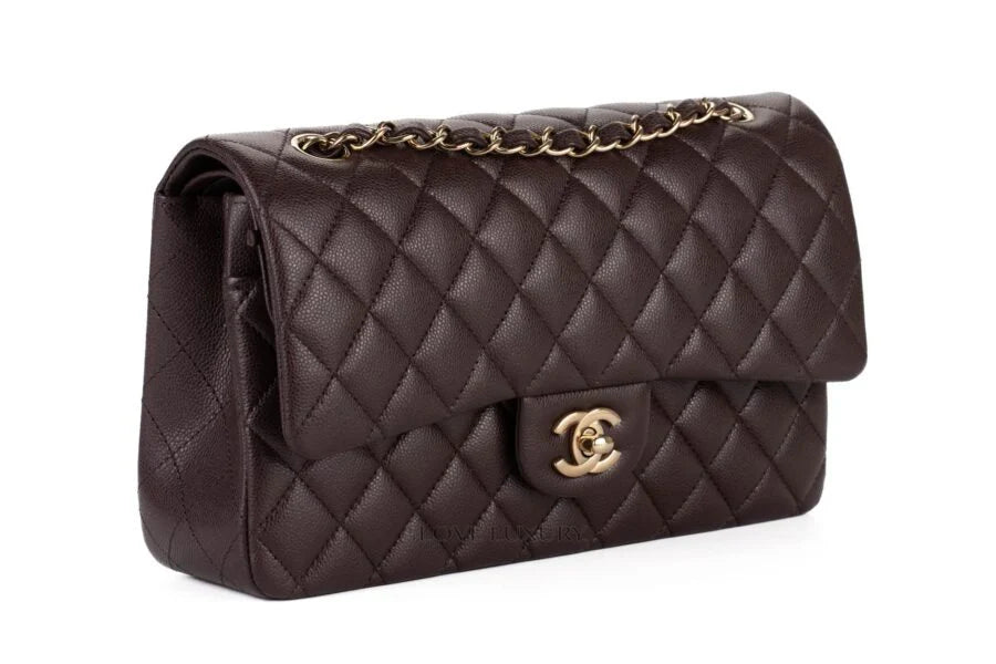 Classic Flap Brown Caviar Light Gold Hardware