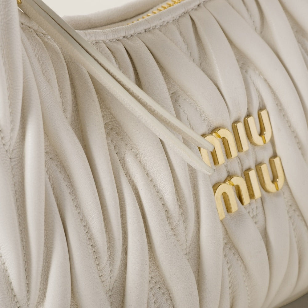Miu Miu Wander Matelassé Nappa Leather Hobo Bag