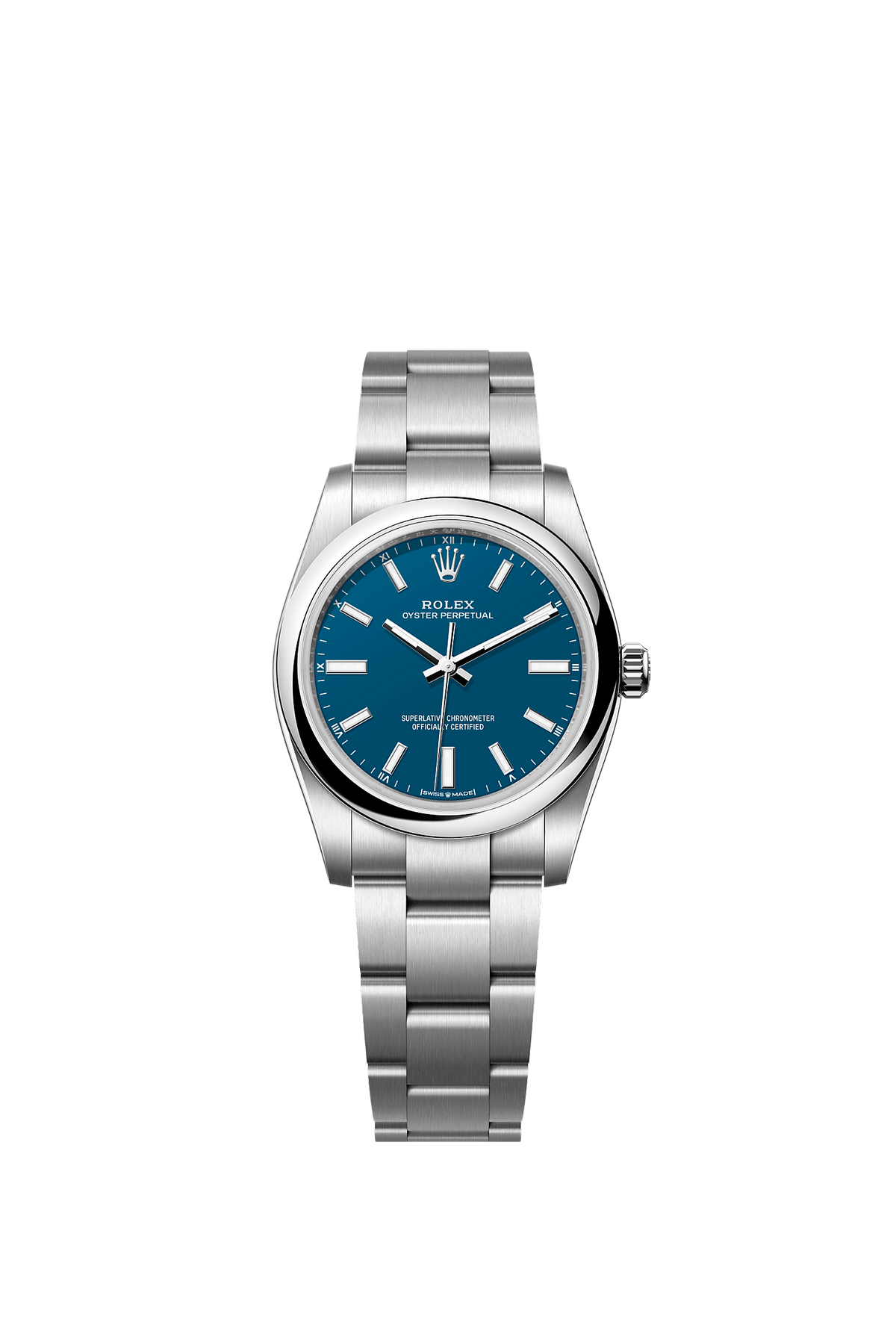 Oyster Perpetual 34 Oystersteel Med Blue Dial Oyster Bracelet 34mm Self-Winding Watch