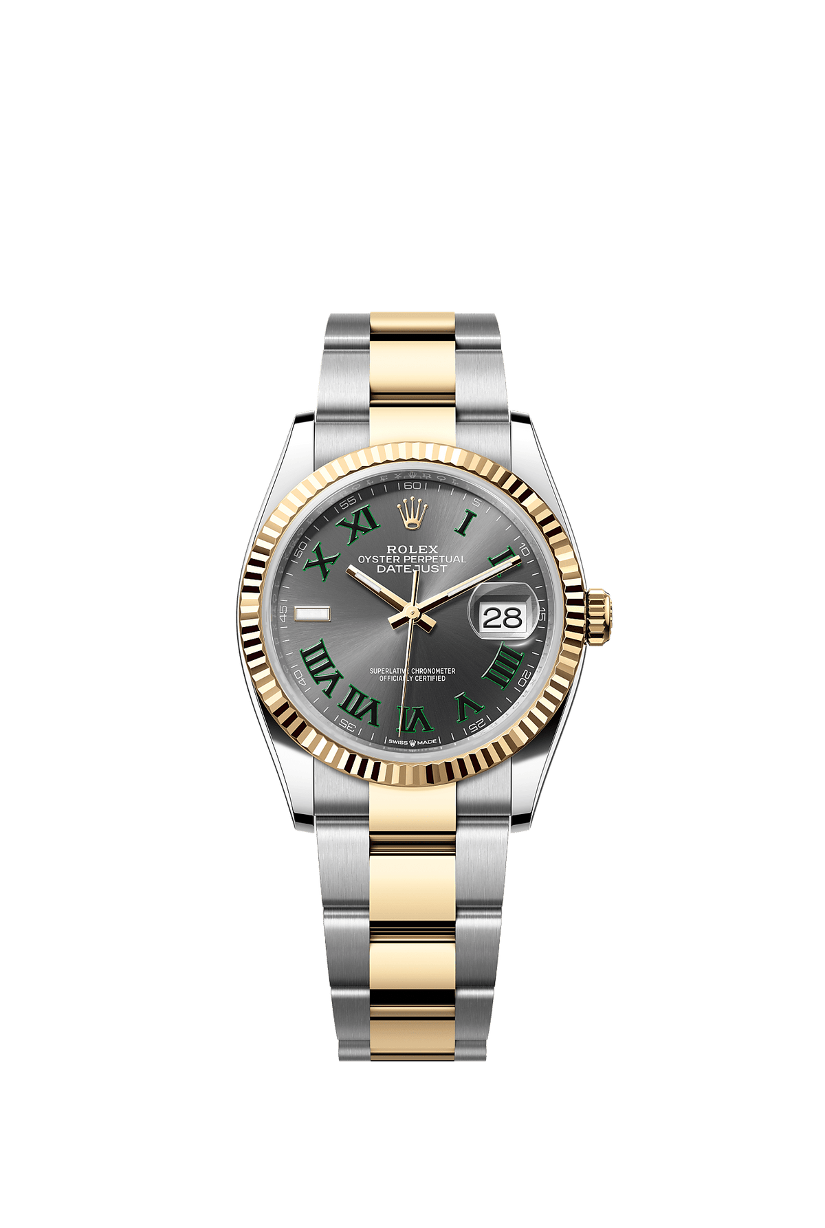 Datejust 36 36mm Oystersteel Yellow Gold Slate Dial Oyster Bracelet Self-Winding Watch
