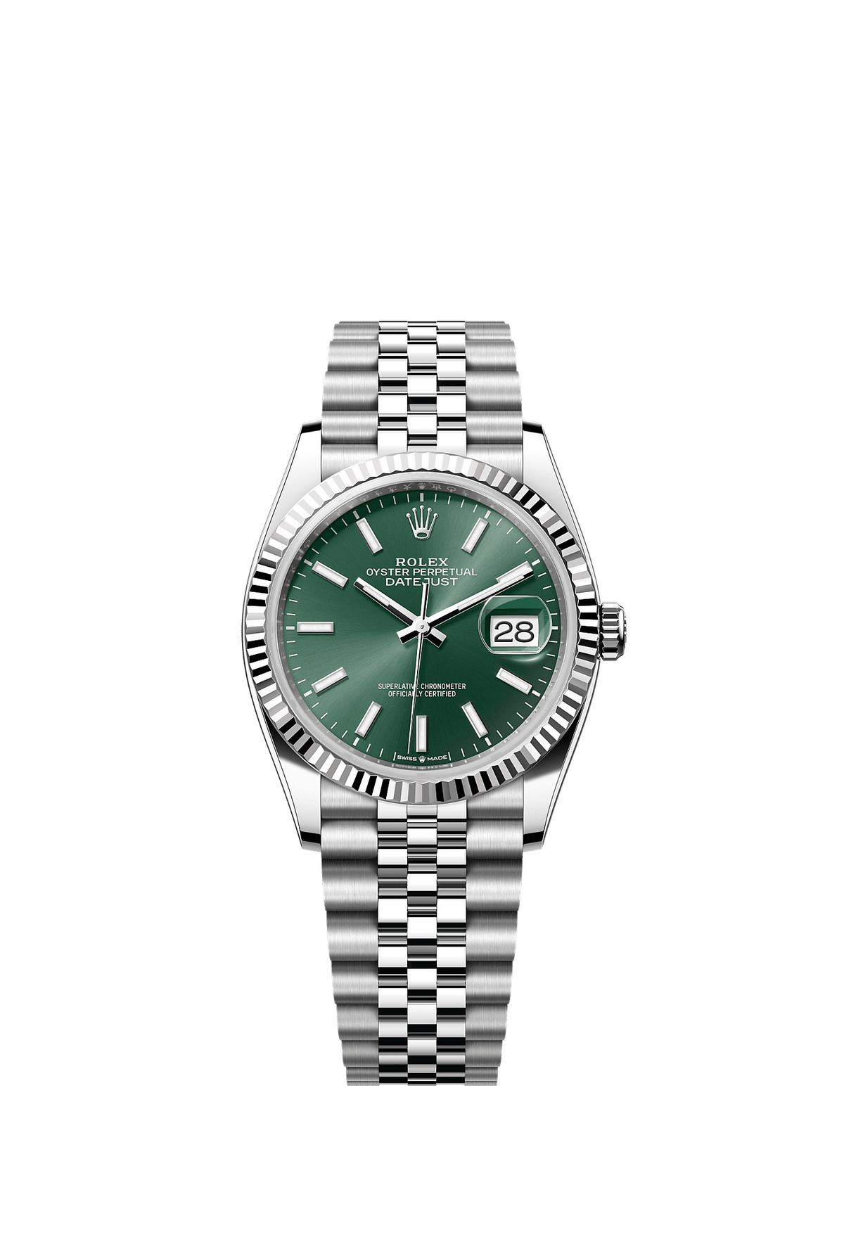 Datejust 36 36mm Oystersteel White Gold Mint Green Dial Jubilee Bracelet Self-Winding Watch