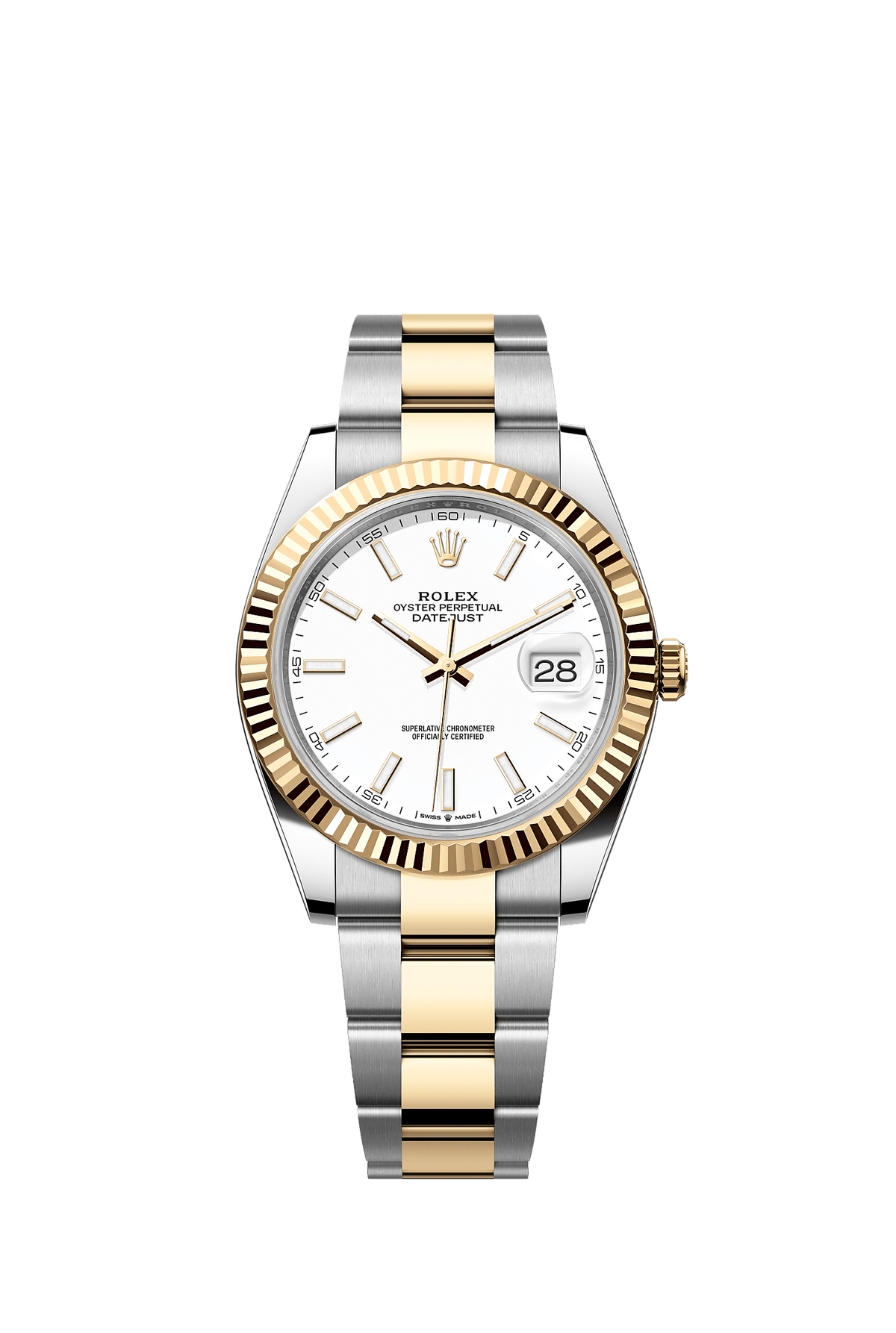 Datejust 41 41mm Oystersteel Yellow Gold White Dial Oyster Bracelet Self-Winding Watch