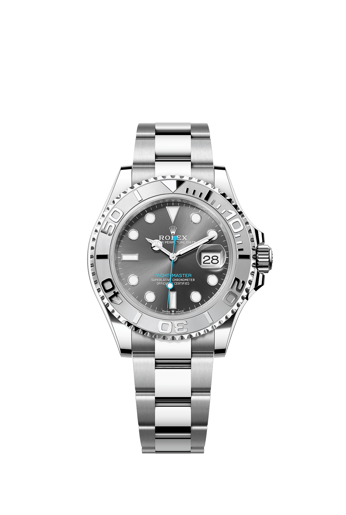 Yacht-Master 40 40mm Oystersteel Platinum Slate Dial Bidirectional Bezel Oyster Bracelet Self-Winding Watch