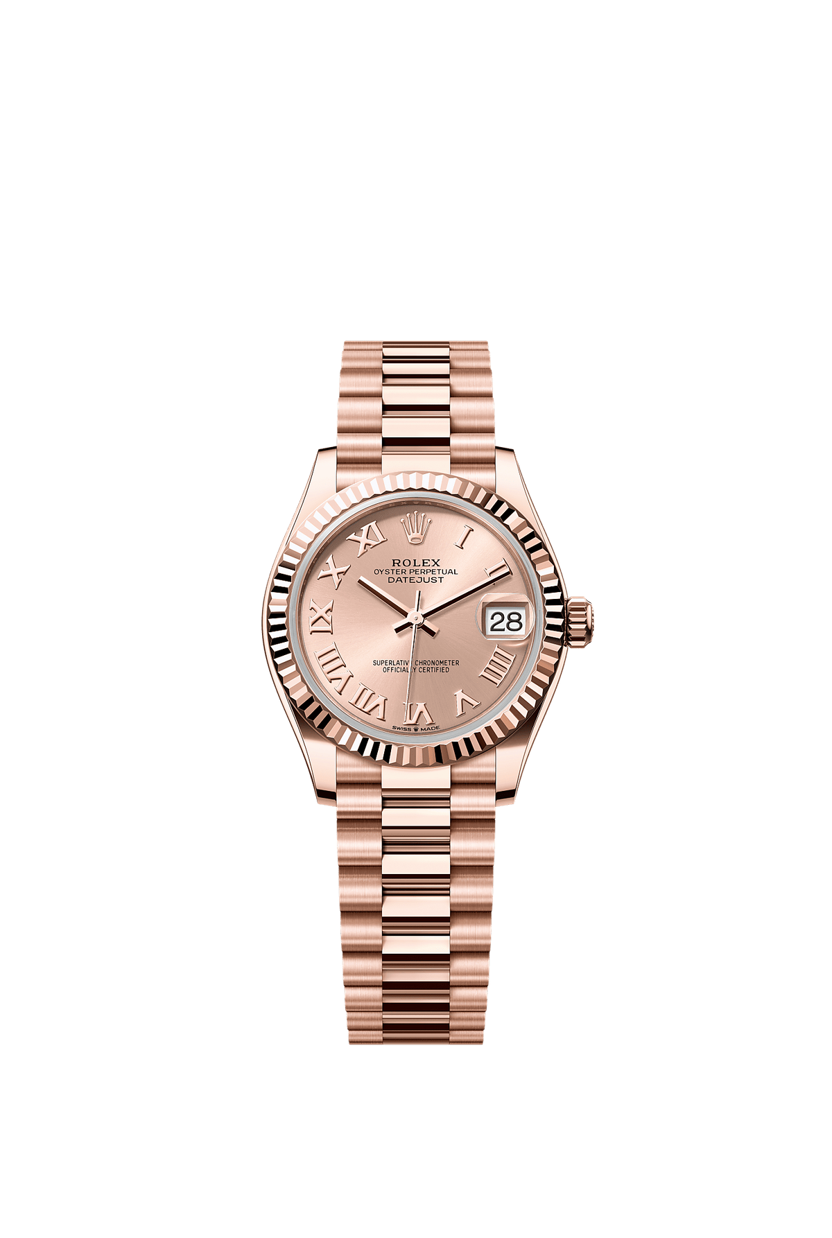 Datejust 31 Oyster Chronometer Watch 31mm 18ct Everose Gold Rosé Dial