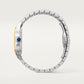 Santos de Cartier Medium 35.1mm Steel Yellow Gold Diamond Bezel Blue Crown Golden Sunray Dial Steel Bracelet Automatic Watch
