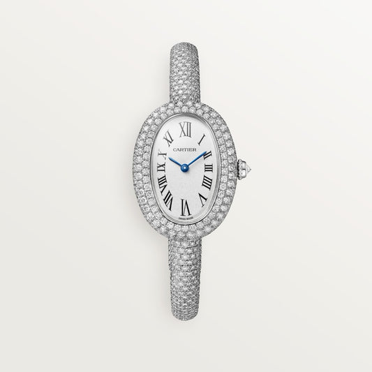 Baignoire Mini 18K White Gold Diamond Silvered Dial White Gold Bracelet Watch