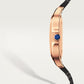 Santos de Cartier Medium 35.1mm Rose Gold Blue Crown Opaline Silver Dial Alligator Leather Strap Automatic Watch
