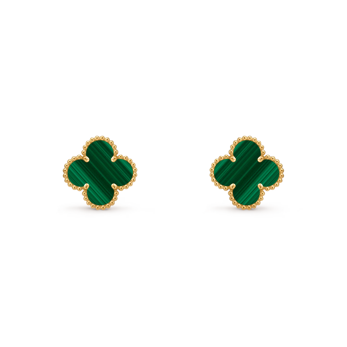 Green Vintage Alhambra earrings 18K Yellow Gold