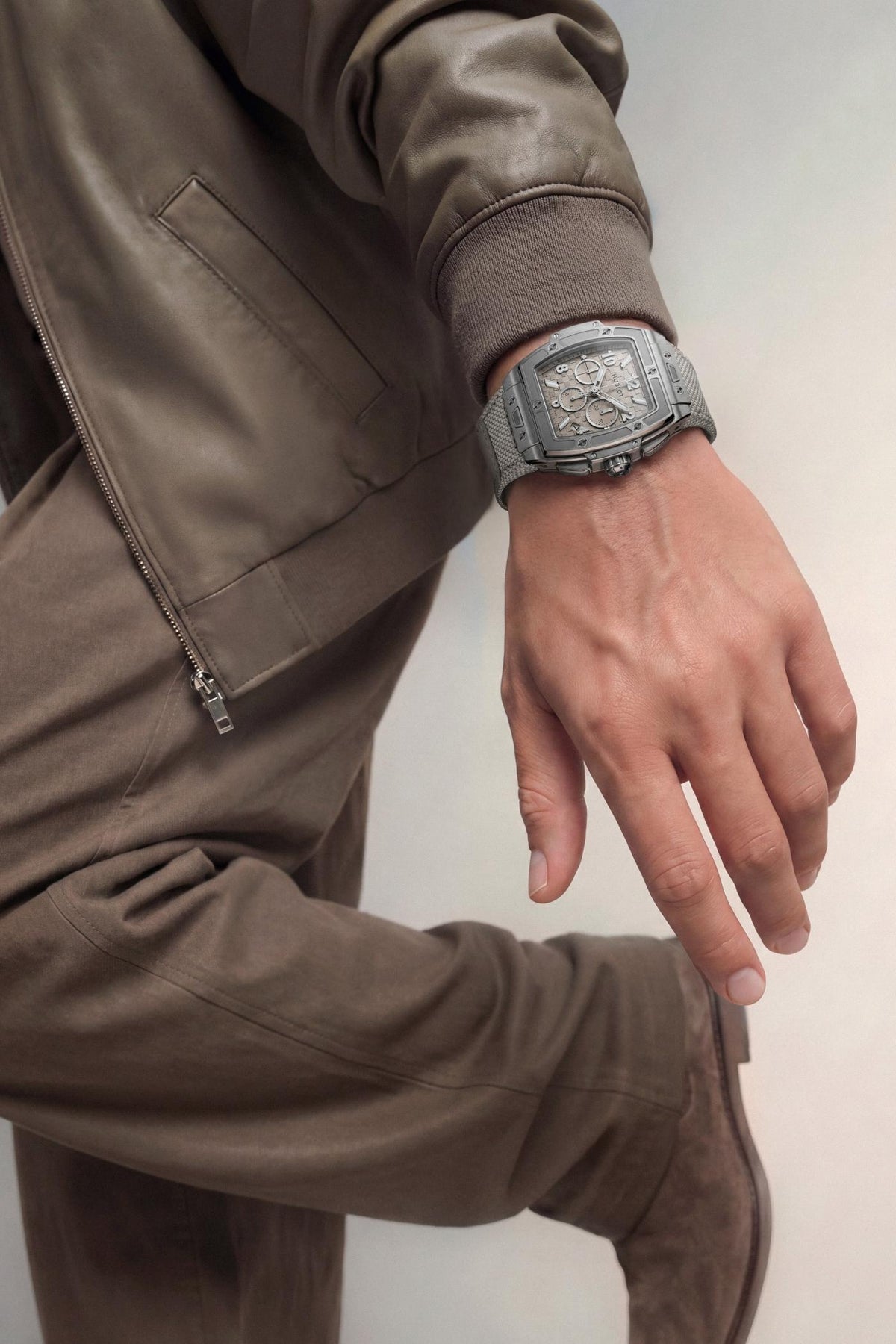 Spirit of Big Bang Essential Taupe 42 mm Titanium Skeleton Chronograph Watch
