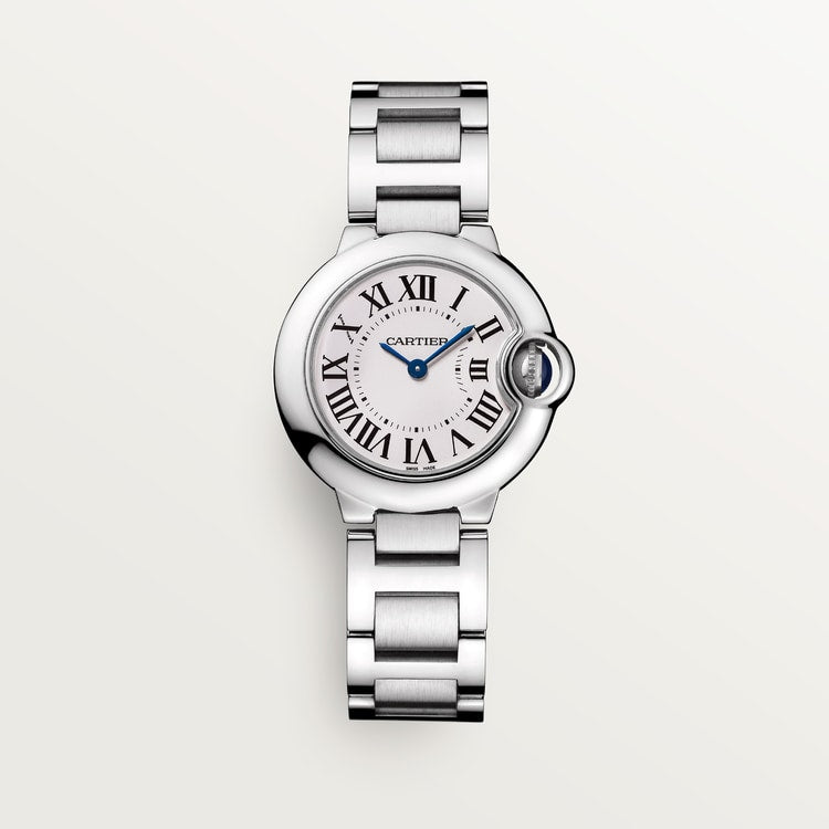 Ballon Bleu 28mm Steel Quartz Silvered Opaline Dial Steel Bracelet Watch