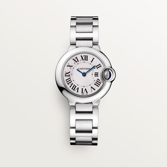 Ballon Bleu 28mm Steel Quartz Silvered Opaline Dial Steel Bracelet Watch