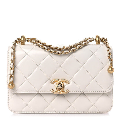 Calfskin Quilted Mini Perfect Fit Flap White