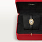 Baignoire Mini 18K Yellow Gold Silvered Dial Black Patent Leather Strap Watch