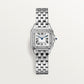 Panthère de Cartier Small 23mm x 30mm Steel Diamond Bezel Blue Crown Silver Dial Steel Bracelet Quartz Watch