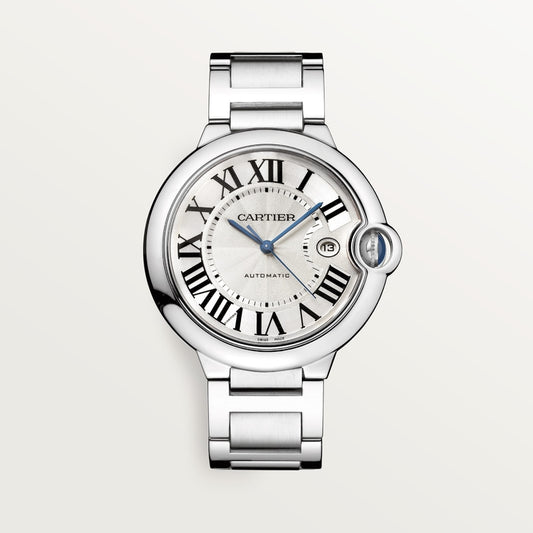 Ballon Bleu 42mm Steel Automatic Silver Guilloché Dial Steel Bracelet Watch