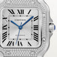 Santos de Cartier Medium 35.1mm Steel Diamond Sunray Dial Steel Bracelet Self-Winding Watch