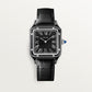 Santos-Dumont Large 43.5mm x 31.4mm Steel Black Lacquer Black Dial Black Alligator Strap Manual-Winding Watch