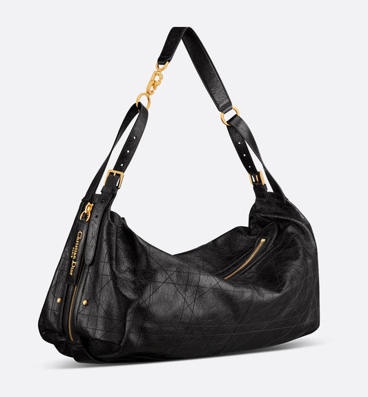Large D-Journey Bag in Crinkled Calfskin