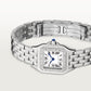 Panthère de Cartier Small 23mm x 30mm Steel Diamond Bezel Blue Crown Silver Dial Steel Bracelet Quartz Watch