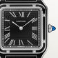 Santos-Dumont Large 43.5mm x 31.4mm Steel Black Lacquer Black Dial Black Alligator Strap Manual-Winding Watch