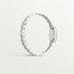 ساعة Panthère de Cartier ميني، 25 مم × 19 مم، من الفولاذ، تاج أزرق، ميناء فضي، سوار من الفولاذ، حركة كوارتز
