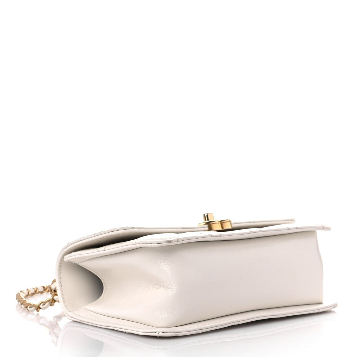 Calfskin Quilted Mini Perfect Fit Flap White