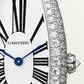 Baignoire Allongée 18K White Gold Diamond Silvered Dial Light Gray Alligator Strap Watch