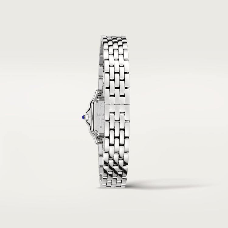 Panthère Mini 25.1mm x 18.5mm Steel Blue Crown Silvered Dial Steel Bracelet Quartz Watch