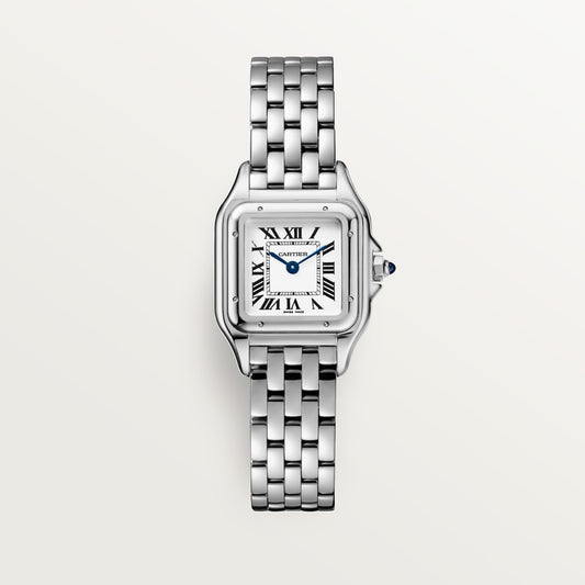 Panthère de Cartier Small 23mm x 30mm Steel Blue Crown Silvered Dial Steel Bracelet Quartz Watch