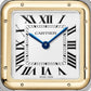 ساعة Panthère de Cartier كبيرة مقاس 42 مم × 31 مم، مصنوعة من الذهب والفولاذ، تاج أزرق، ميناء فضي، سوار من الذهب والفولاذ، تعمل بحركة كوارتز