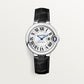 Ballon Bleu 33mm Steel Automatic Silver Guilloché Dial Alligator Strap Watch