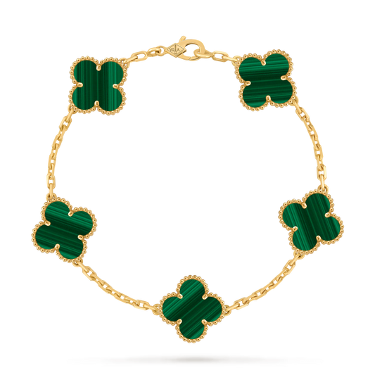 Vintage Alhambra bracelet, 5 motifs 18K Yellow Gold