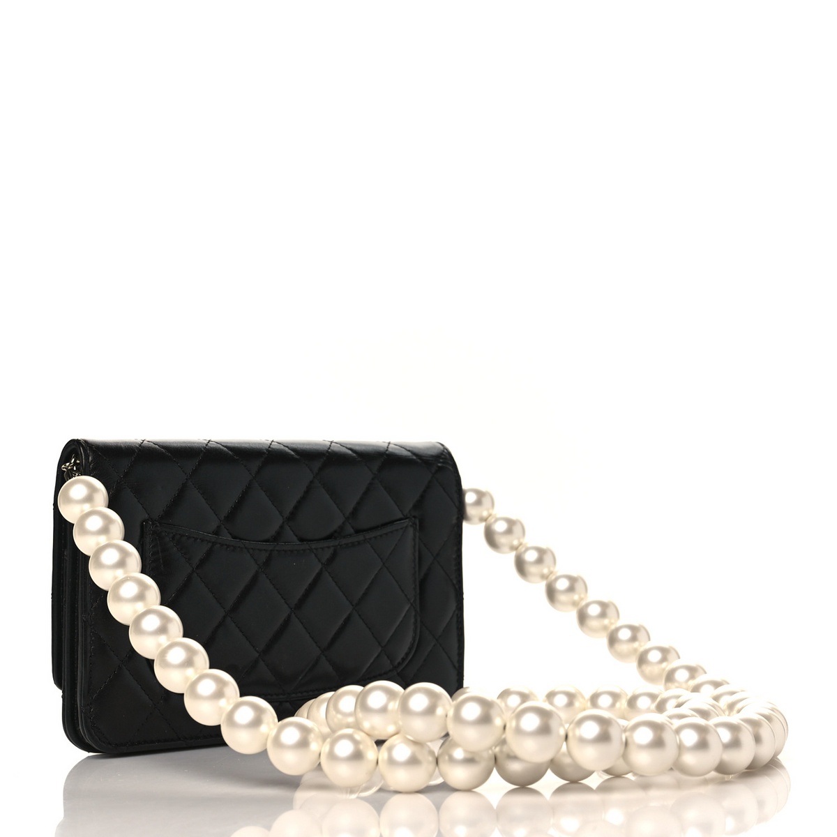 Lambskin Quilted Pearl Wallet On Chain WOC