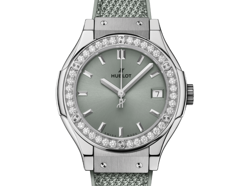 Classic Fusion Titanium Sage Green Diamonds 33mm Watch