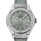 Classic Fusion Titanium Sage Green Diamonds 33 mm