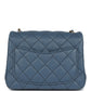 حقيبة Pearl Crush Mini Square Flap باللون الأزرق من جلد الحمل مع قطع معدنية بلون ذهب عتيق