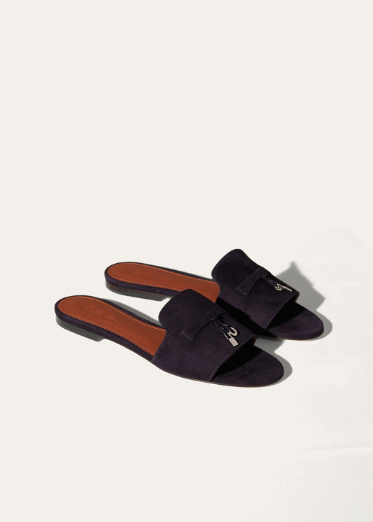 Navy Blue - Fireplace Summer Charms Sandal  Suede Goatskin