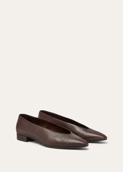 Black - Fireplace Rebecca Ballet Flat  Calfskin