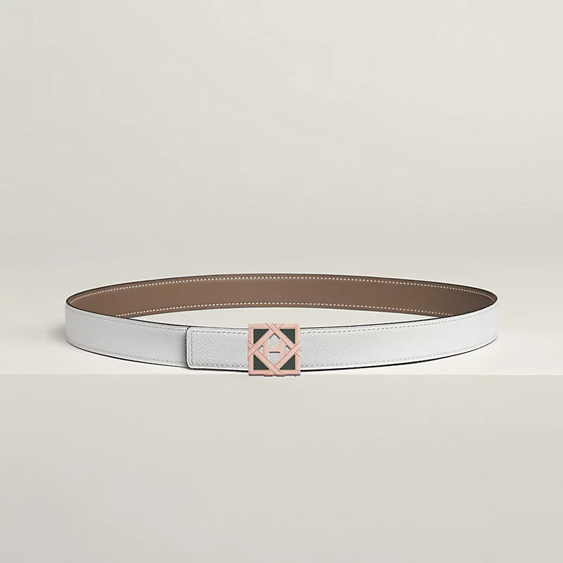 H Roseraie Belt Buckle & Hermès Sur Mer Reversible Leather Strap 24 MM
