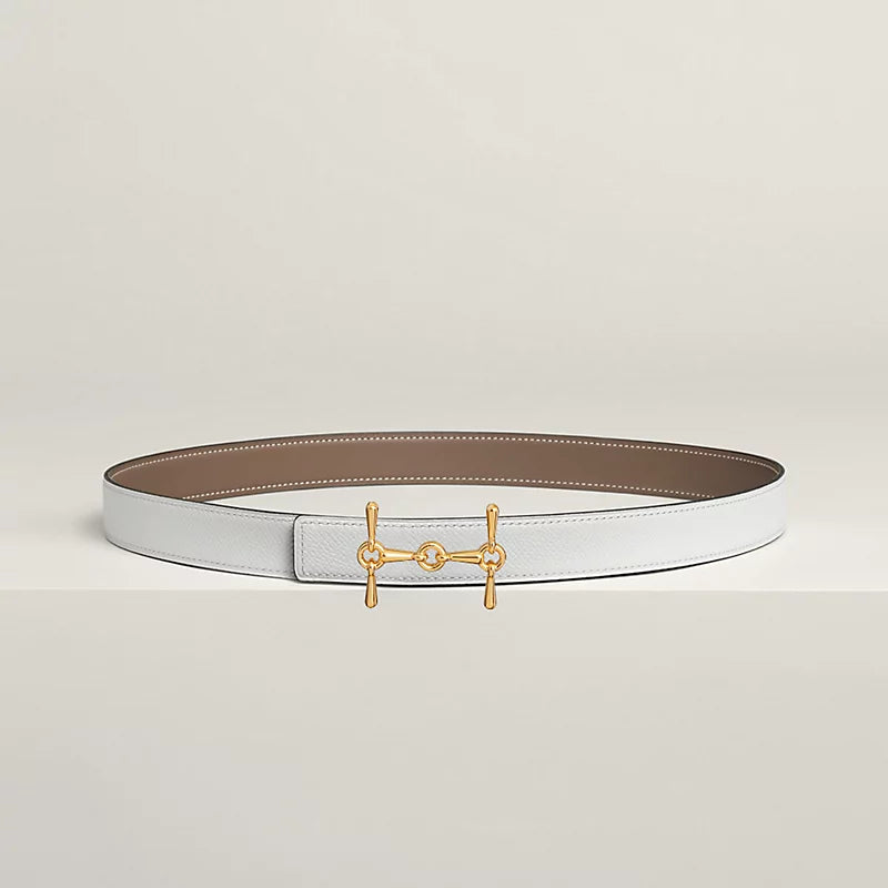 إبزيم حزام H Equestre وحزام جلدي قابل للعكس من Hermès Sur Mer مقاس 24 مم