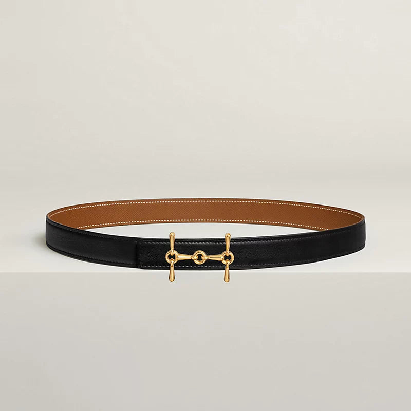 إبزيم حزام H Equestre وحزام جلدي قابل للعكس من Hermès Sur Mer مقاس 24 مم