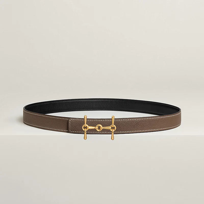 إبزيم حزام H Equestre وحزام جلدي قابل للعكس من Hermès Sur Mer مقاس 24 مم