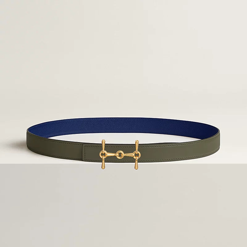 إبزيم حزام H Equestre وحزام جلدي قابل للعكس من Hermès Sur Mer مقاس 24 مم